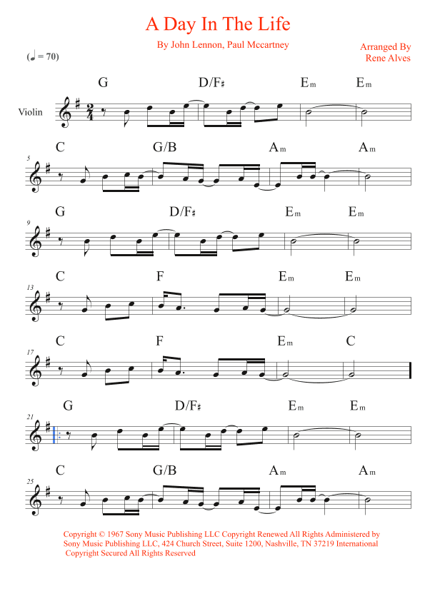 A Day In The Life (arr. Rene Alves)