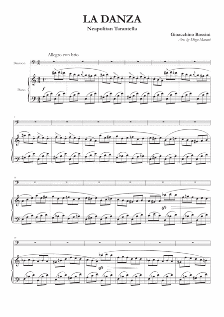 La Danza (Neapolitan Tarantella) for Bassoon and Piano (arr. Diego Marani)