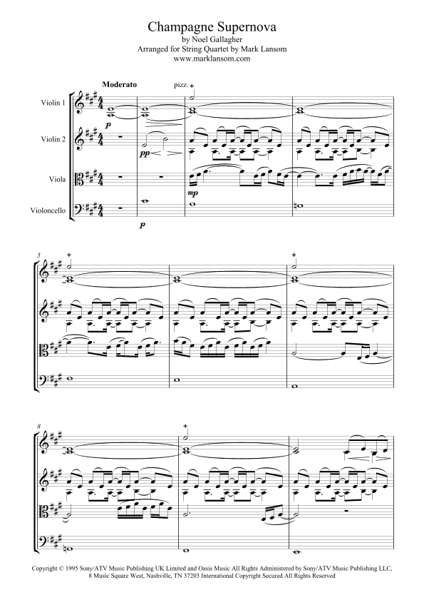 Champagne Supernova (arr. Mark Lansom)