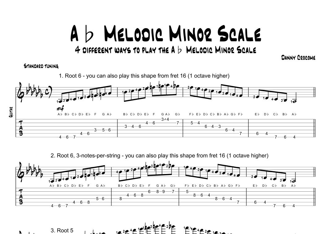 Ab Melodic Minor Scale (4 Ways to Play)