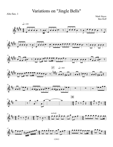 Jingle Bells for Sax Quartet (arr. Benjamin Hoff, Mark Hayes)