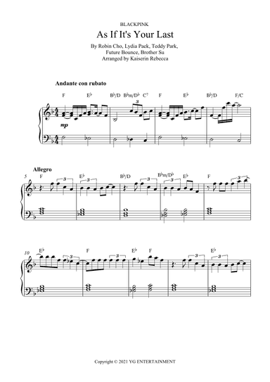 As If It's Your Last (arr. Kaiserin Rebecca)