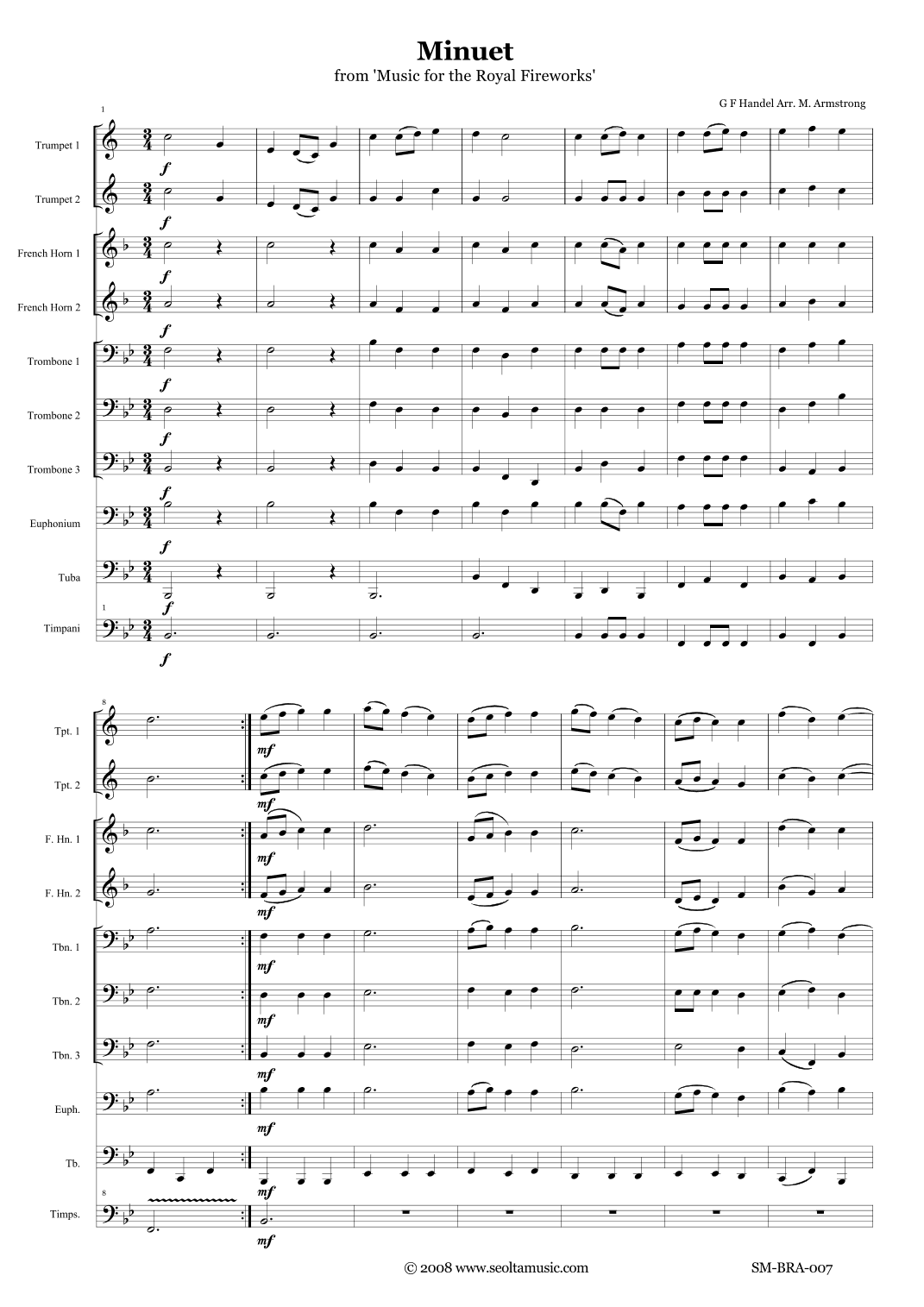 Minuet from Music for the Royal Fireworks (arr. Mark Armstrong)
