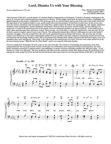 Lord, Dismiss Us with Thy Blessing (arr. Lyndell Leatherman)