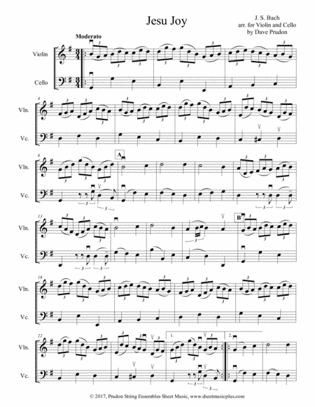 Jesu, Joy for Violin and Cello (arr. Dave Prudon)