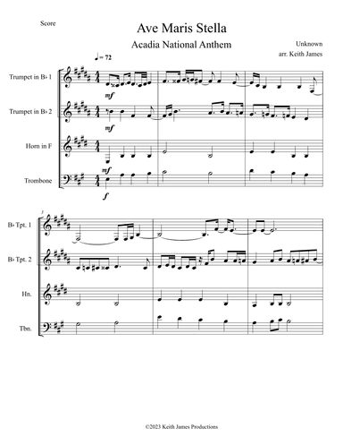 Ave Maris Stella (Brass Quartet) (arr. Keith James)