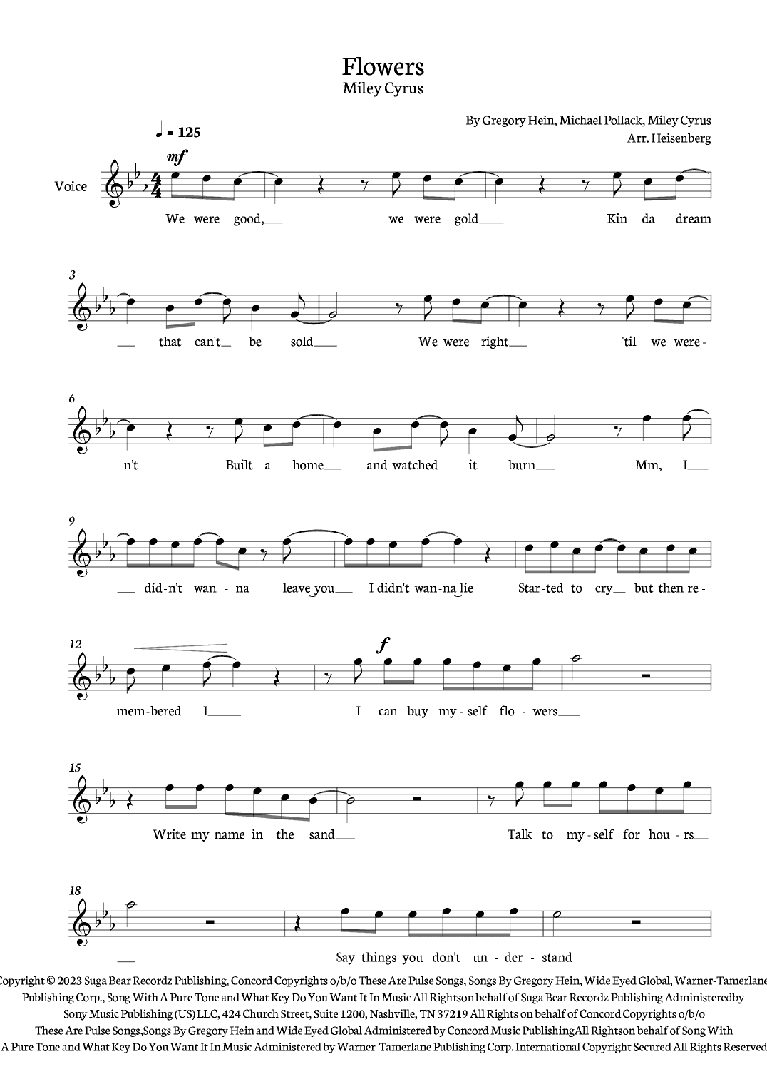 Flowers (arr. Heisenberg)