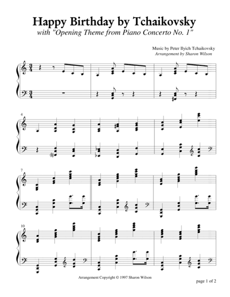 Happy Birthday by Tchaikovsky (arr. Sharon Wilson)