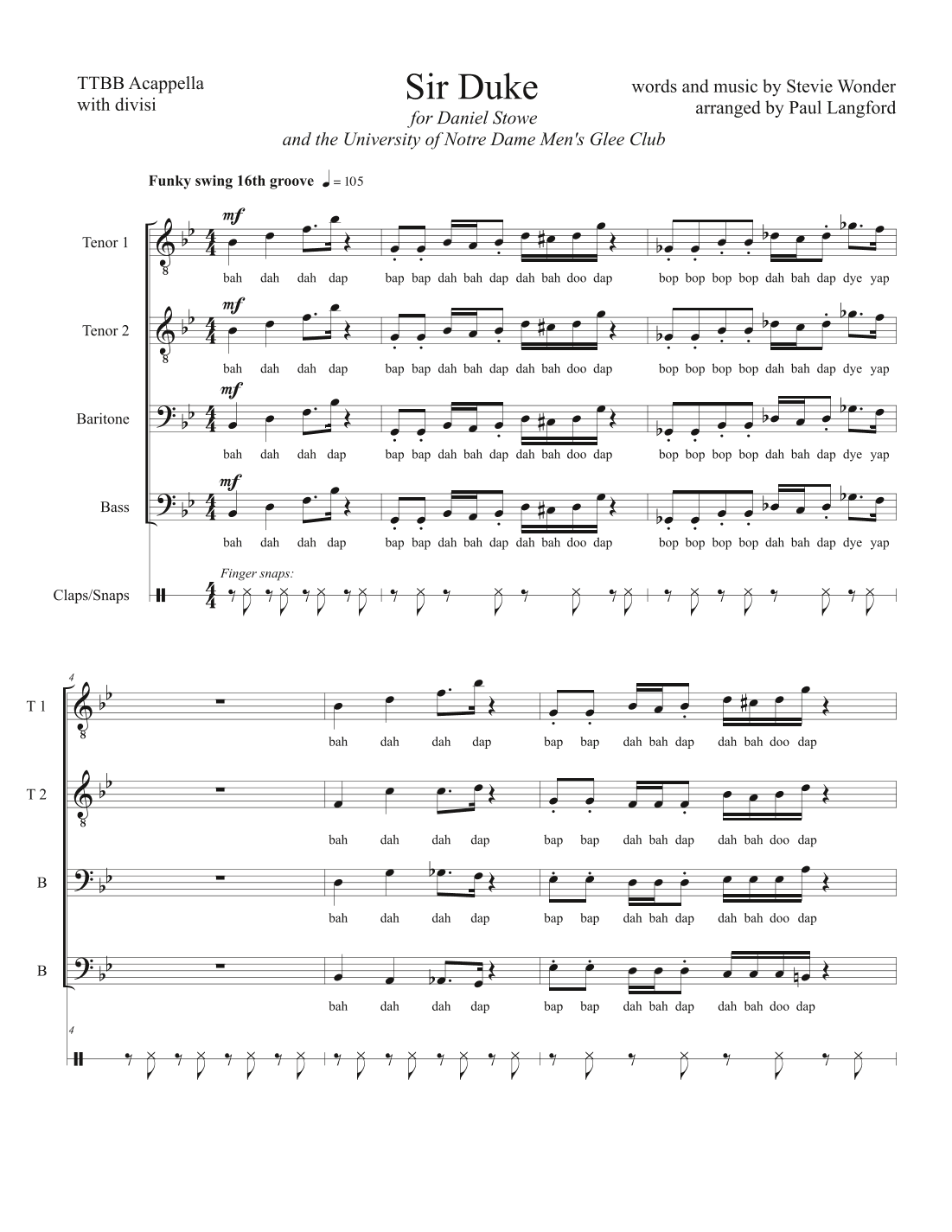 Sir Duke (arr. Paul Langford)
