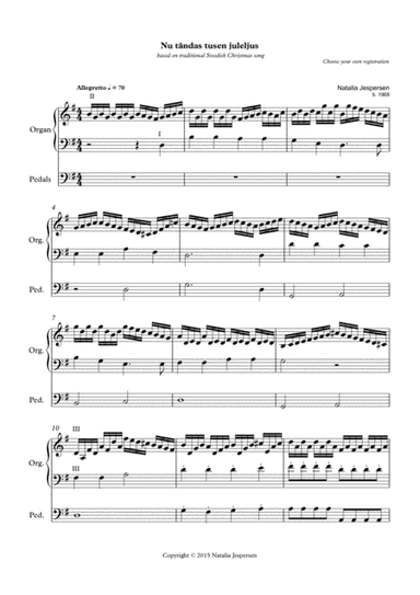 Nu tändas tusen juleljus (Christmas prelude for Organ)