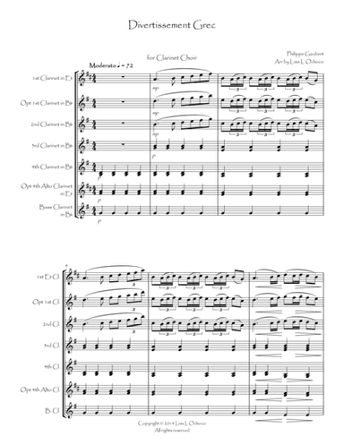 Divertissement Grec for Clarinet Choir (arr. Lisa L Ochoco)