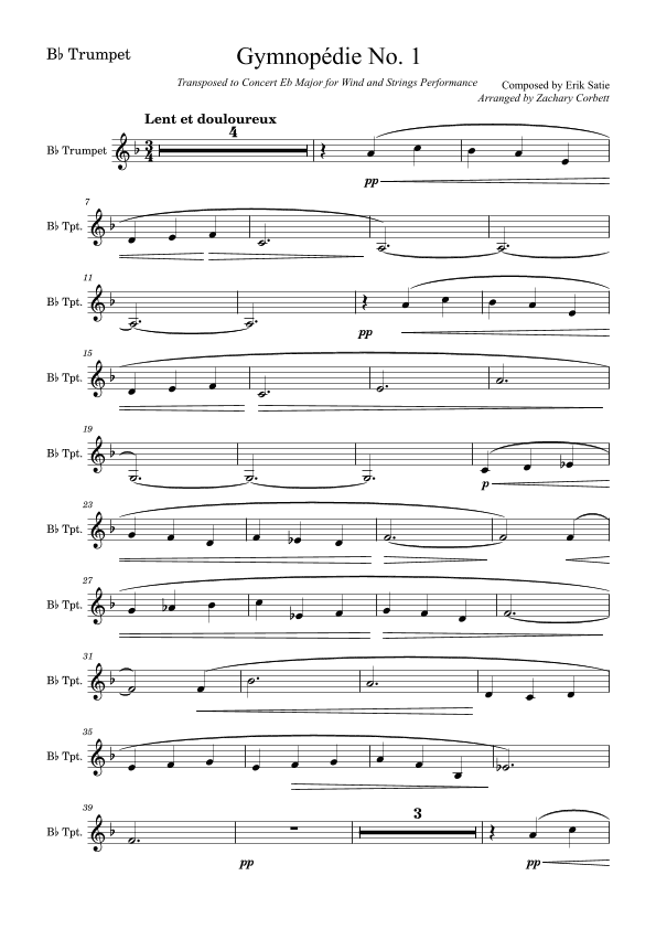 Gymnopédie No. 1 (arr. Zachary Corbett)