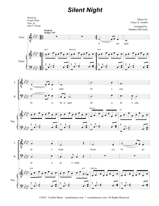Silent Night (2-part choir - (TB) (arr. Stephen DeCesare)