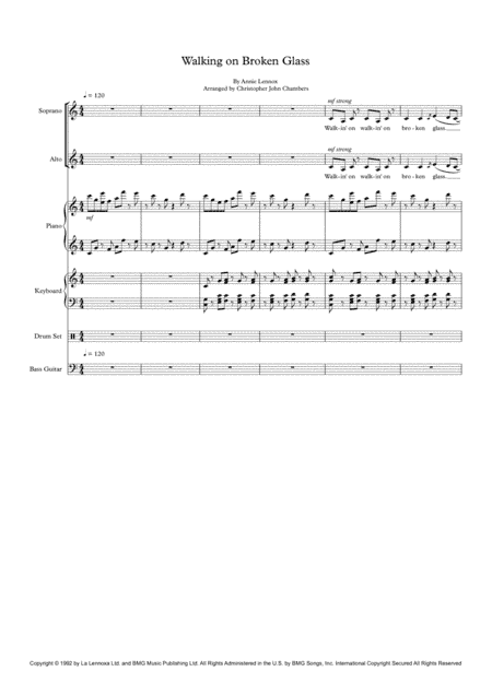 Walking On Broken Glass (arr. Christopher John Chambers)