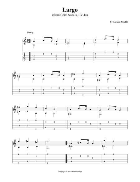 Largo (from Cello Sonata, RV 44) (arr. Mark Phillips)