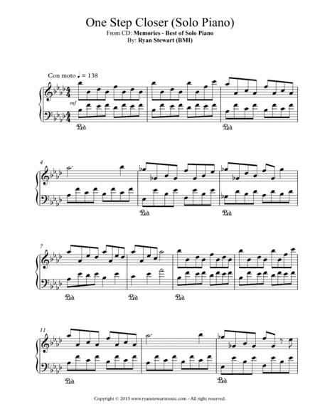 One Step Closer (Solo Piano)