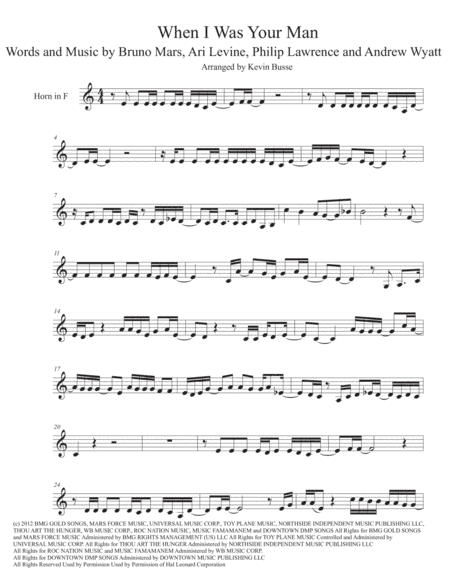 When I Was Your Man (arr. Kevin Busse)