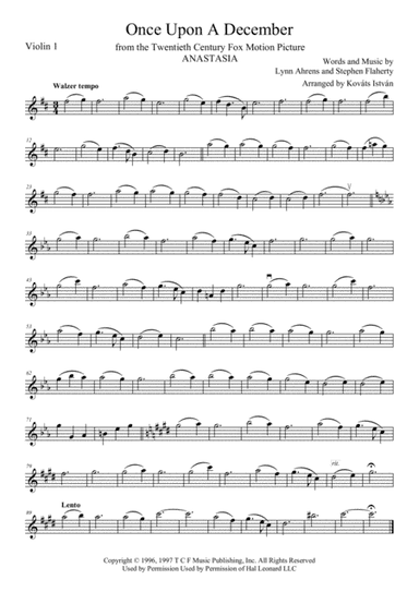 Once Upon A December from the Twentieth Century Fox Motion Picture ANASTASIA (arr. Kováts István)