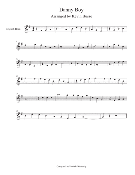Danny Boy - English Horn (arr. Kevin Busse)