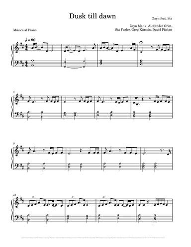 Dusk Till Dawn (arr. Música al Piano)