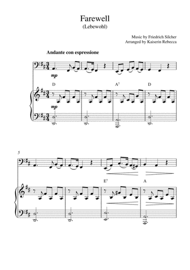 Farewell (Lebewohl) (cello solo and piano accompaniment) (arr. Kaiserin Rebecca)