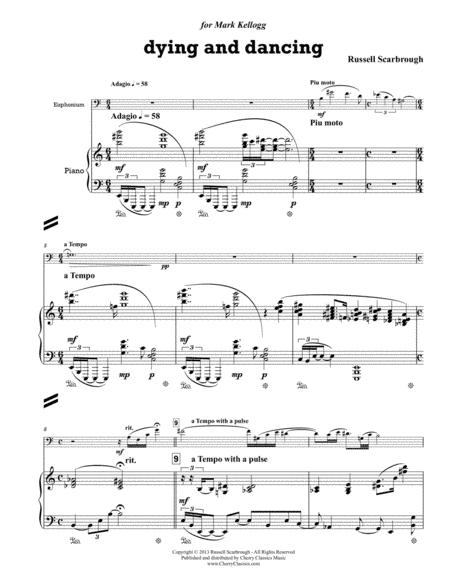 Dying and Dancing for Euphonium and Piano