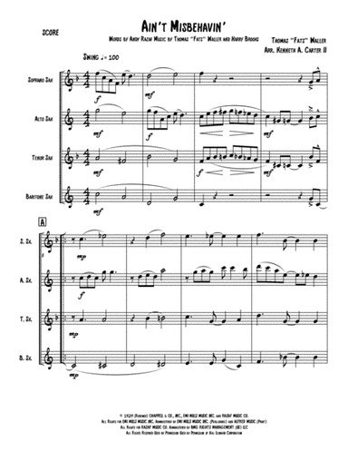 Ain't Misbehavin' (arr. Kenneth A. Carter II)