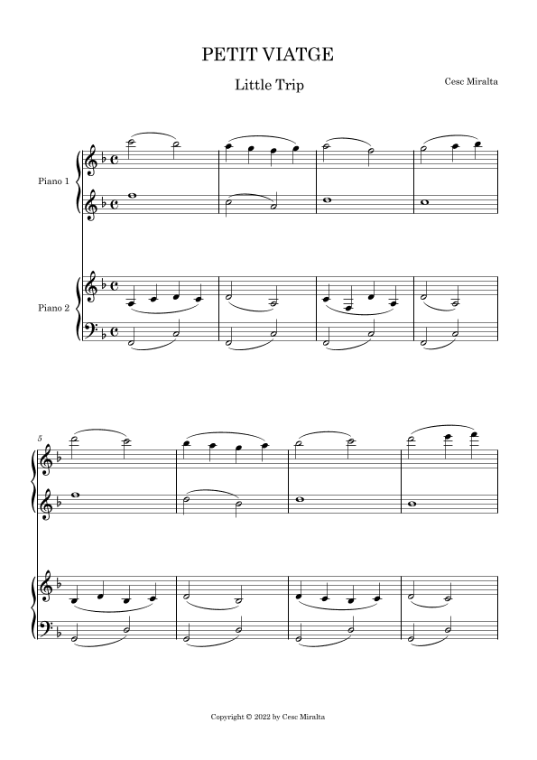 PETIT VIATGE Pno Duet