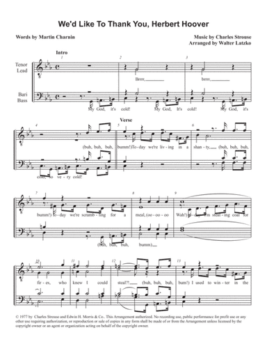 We'd Like To Thank You Herbert Hoover (arr. Walter Latzko)