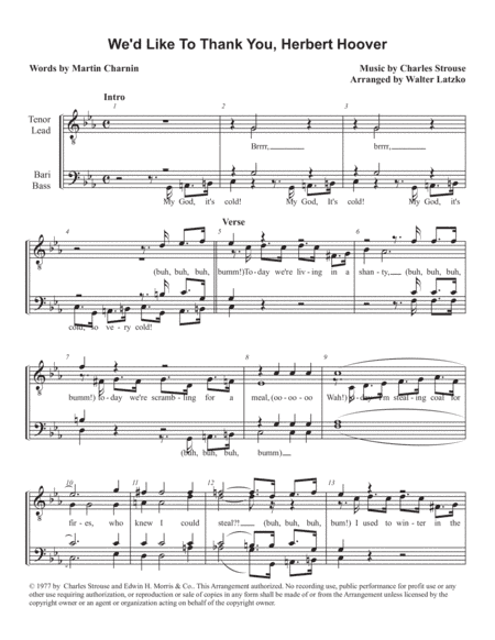 We'd Like To Thank You Herbert Hoover (arr. Walter Latzko)