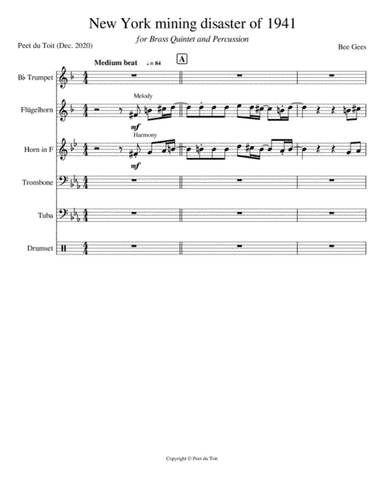 New York Mining Disaster 1941 (arr. Peet du Toit)