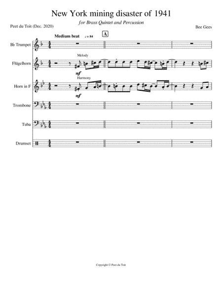 New York Mining Disaster 1941 (arr. Peet du Toit)