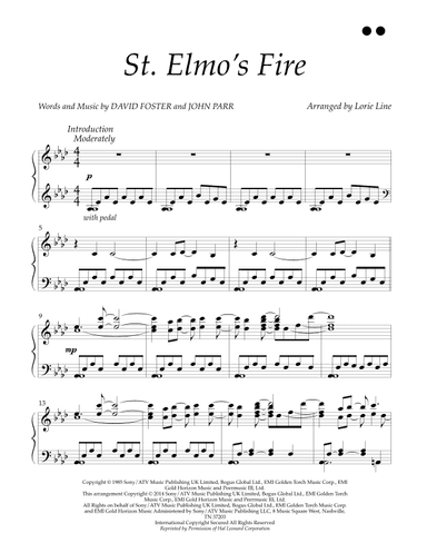 St. Elmo's Fire (man In Motion) (arr. Lorie Line)