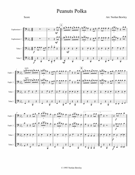 Peanuts Polka - Tuba/Euphonium Quartet (arr. Norlan Bewley)