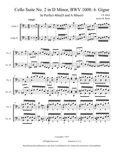 Cello Suite No. 2, BWV 1008: 6. Gigue (arr. Justin M. Ryan)