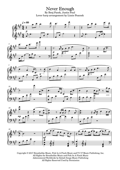 Never Enough (arr. Lizzie Peacock)