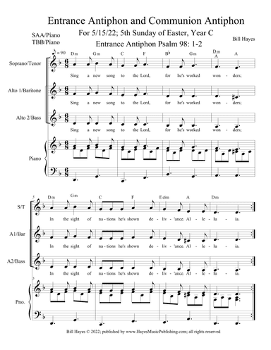 Antiphons for 5th Sunday in Easter, Year C