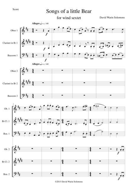 Songs of a little Bear for wind sextet