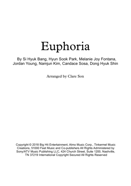 Euphoria (arr. Clare Son)