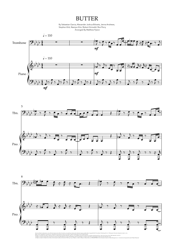 Butter (arr. Matthew pyeon)