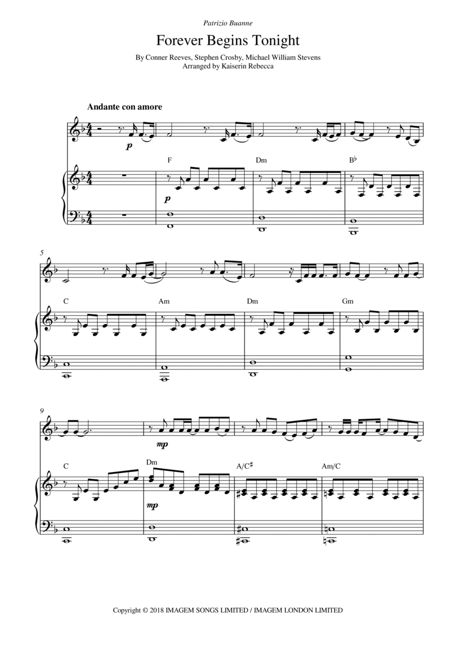 Forever Begins Tonight (arr. Kaiserin Rebecca)