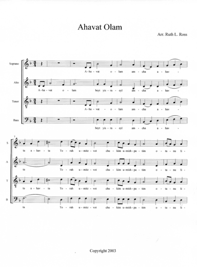 Ahavat Olam (arr. Ruth L. Ross)