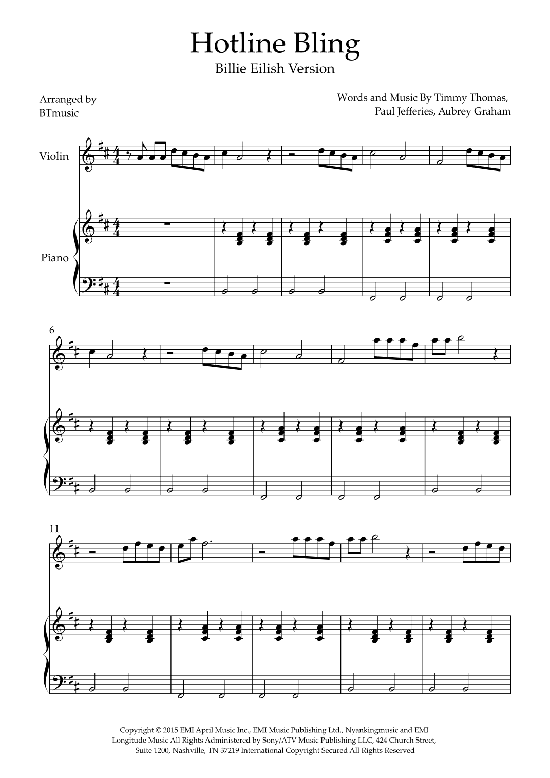 Hotline Bling (arr. BTmusic)