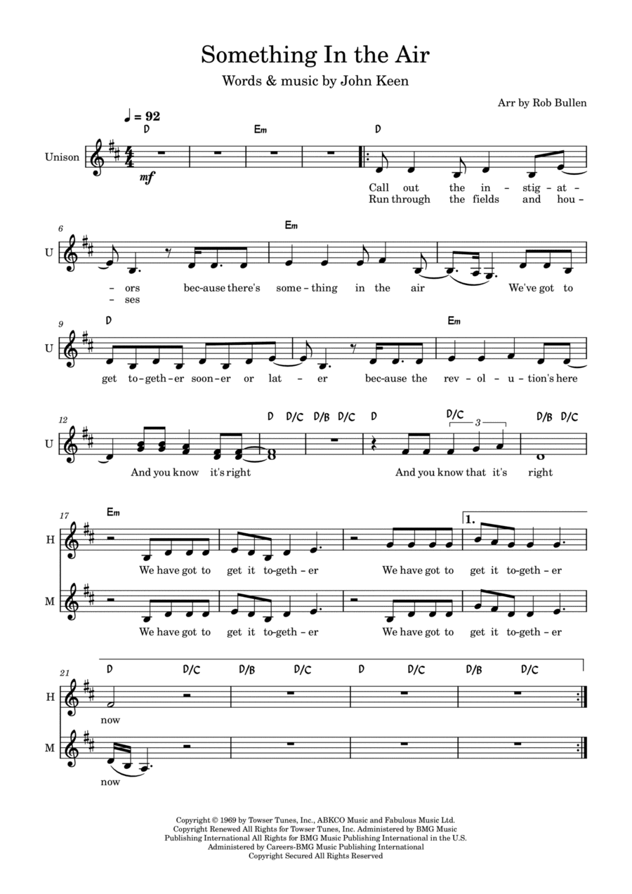 Something In The Air (arr. Rob Bullen)