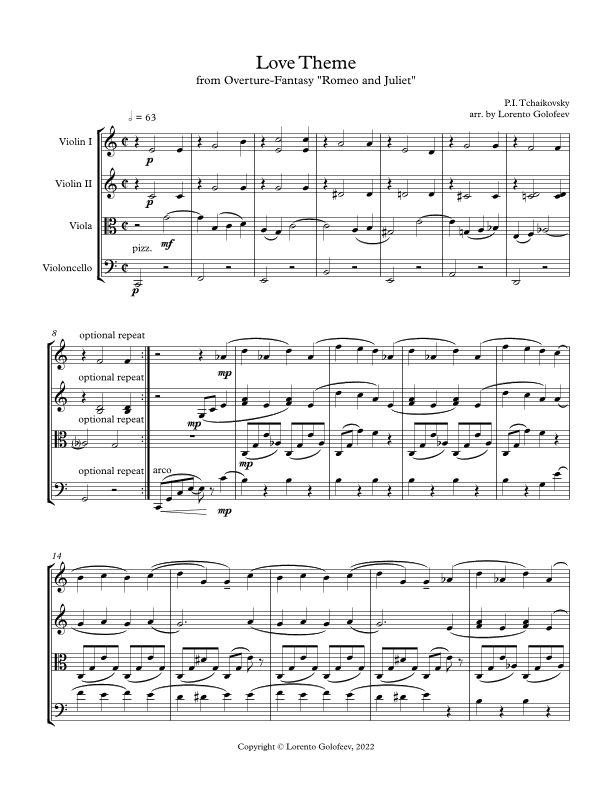 Love Theme from Romeo and Juliet (arr. Lorento Golofeev)