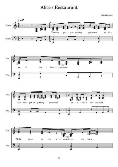 Alice's Restaurant (arr. Jacob A Smith)