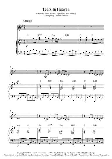 Tears In Heaven (arr. Kaiserin Rebecca)