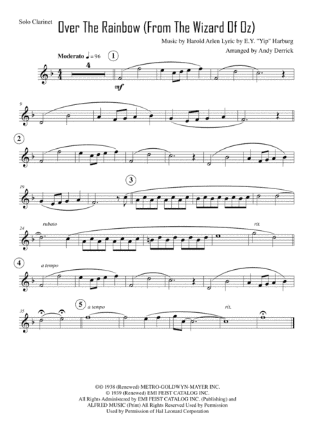 Over The Rainbow (from The Wizard Of Oz) (arr. Andy Derrick)