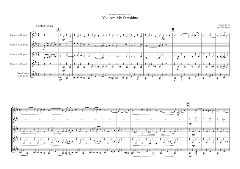 You Are My Sunshine (arr. Carl Raven)