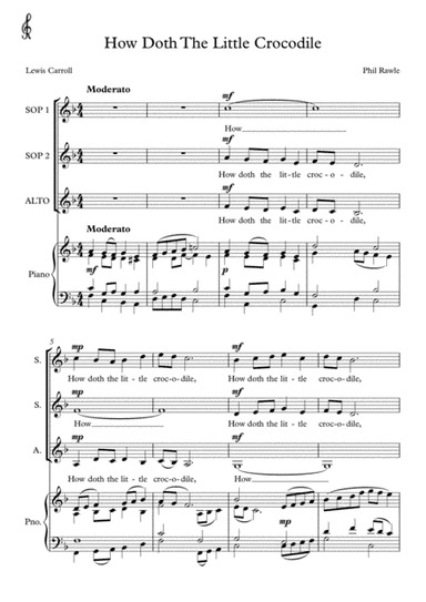 How Doth The Little Crocodile - Choir (SSA)